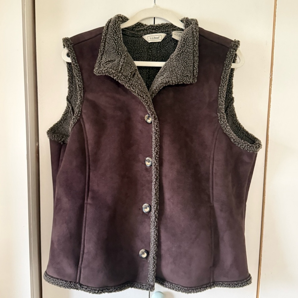 L.L. Bean Women's Brown Shearling Vest